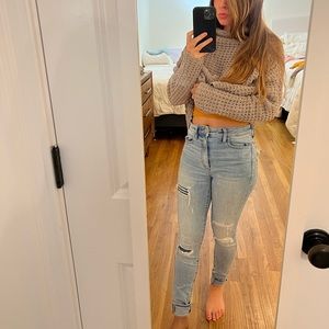 American Eagle Super-stretch medium-wash ripped jeans